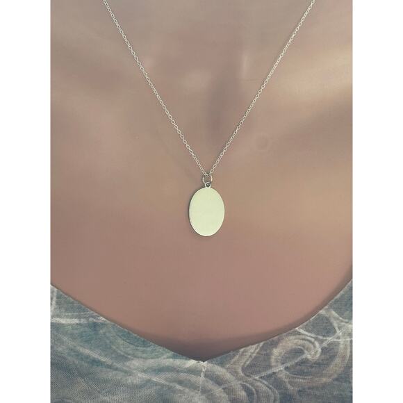 Sterling Silver Etched Moon and Cactus Necklace - Picture 4 of 5